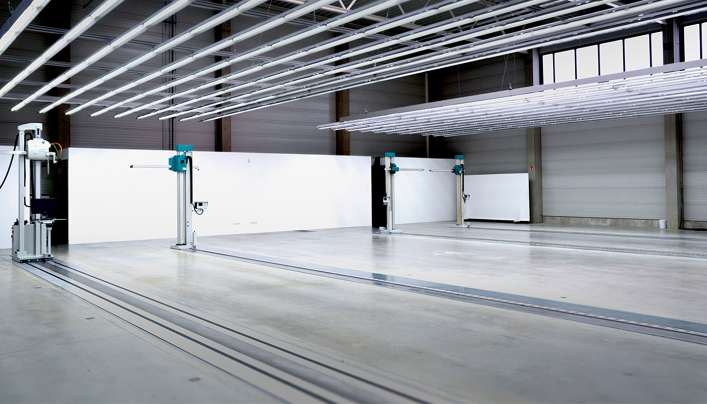 View of the workshops area of Creative Wave GmbH in Dachau